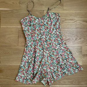 Floral Shorts Jumpsuit Farm Rio